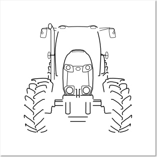 Farm tractor black outline graphic Posters and Art